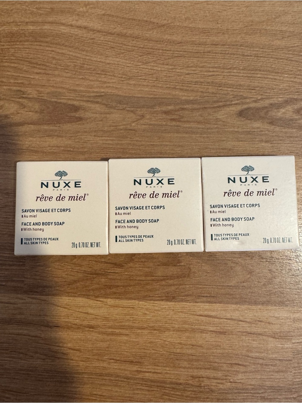 Lot of 3 NUXE Rêve de Miel Face & Body Soap -20 g each